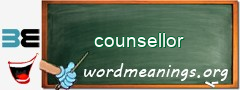 WordMeaning blackboard for counsellor